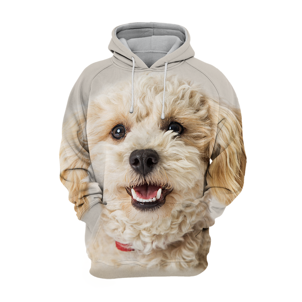 Unisex Honden Hoodie | Wit Mixed Breed Poodle Smile