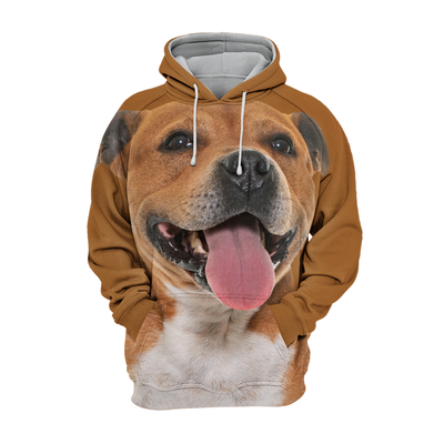 Unisex Honden Hoodie | Staffordshire Bull Terrier Happy