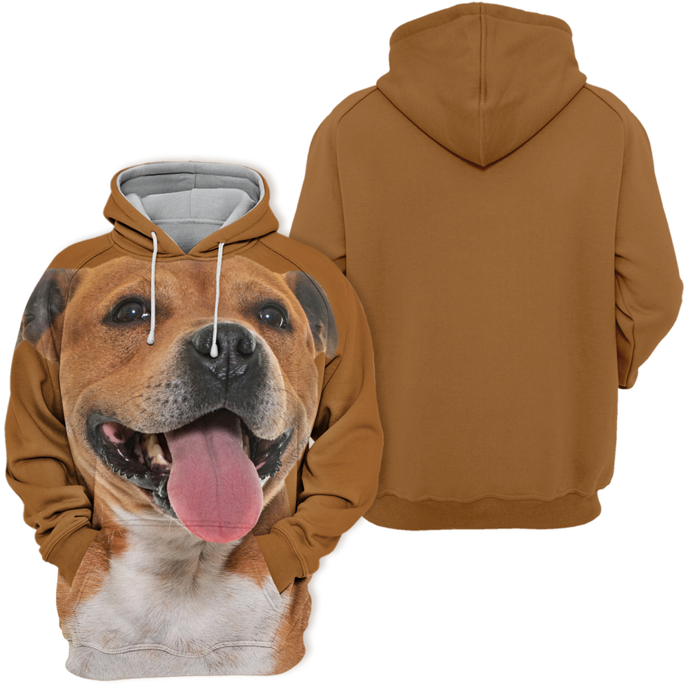 Unisex Honden Hoodie | Staffordshire Bull Terrier Happy