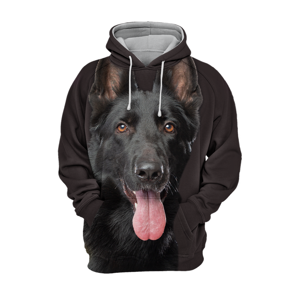 Unisex Honden Hoodie | German Shepherd Zwart