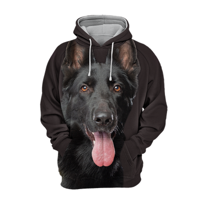 Unisex Honden Hoodie | German Shepherd Zwart