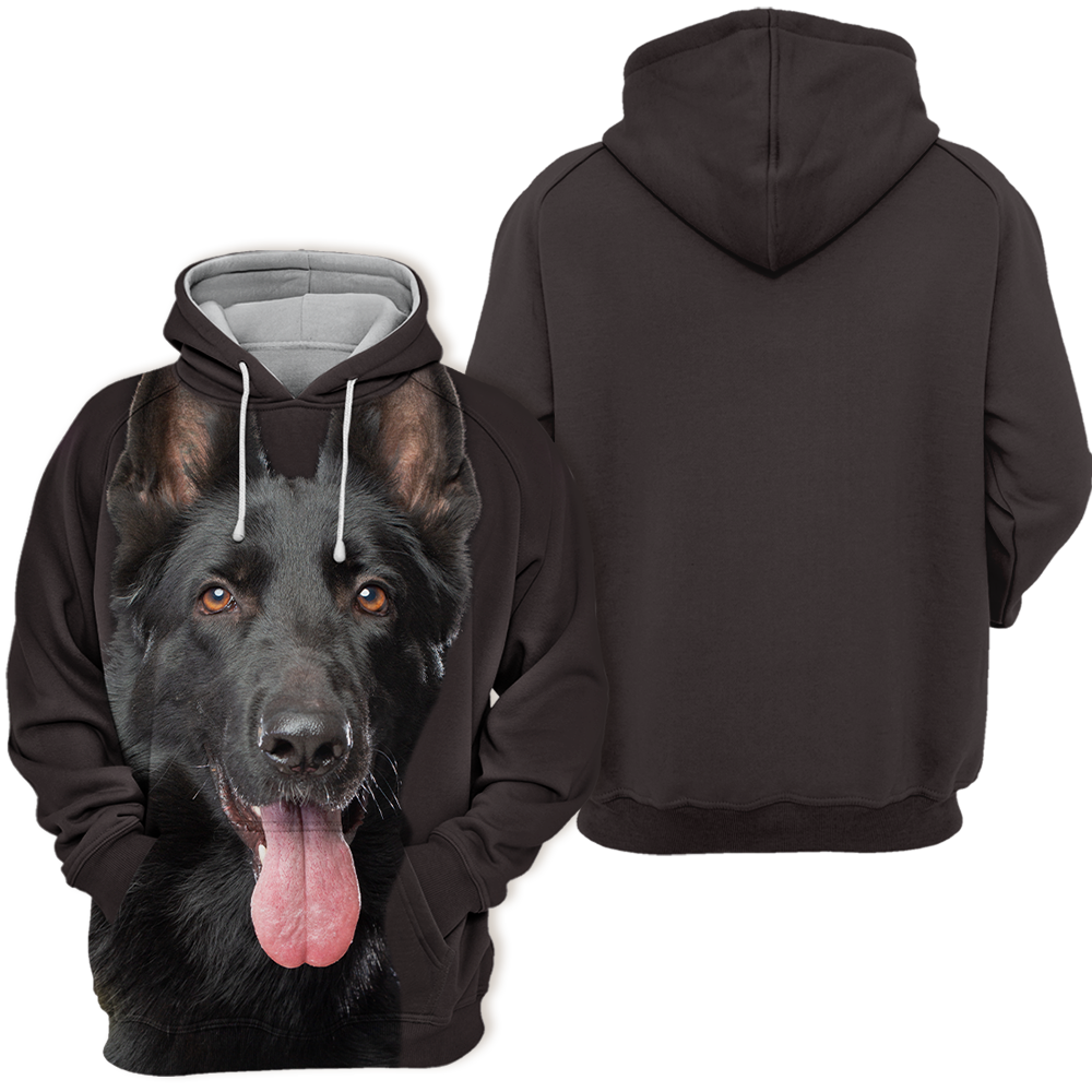 Unisex Honden Hoodie | German Shepherd Zwart