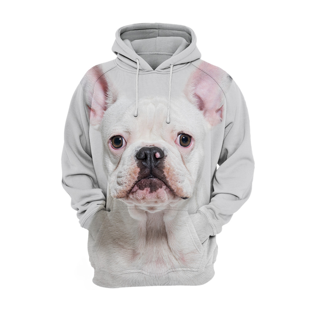 Unisex Honden Hoodie | French Bulldog Wit