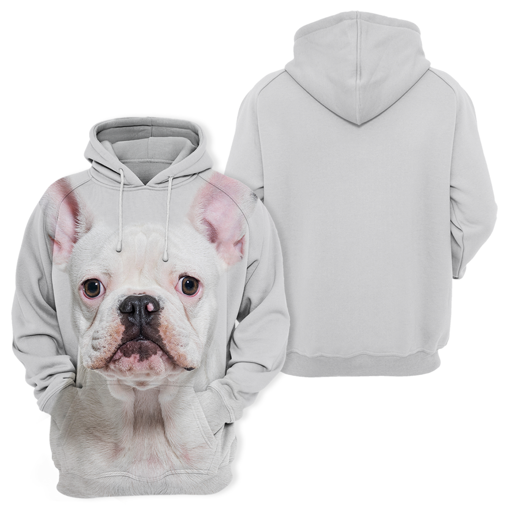 Unisex Honden Hoodie | French Bulldog Wit