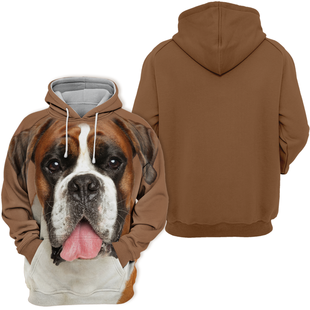 Unisex Honden Hoodie | German Boxer Happy