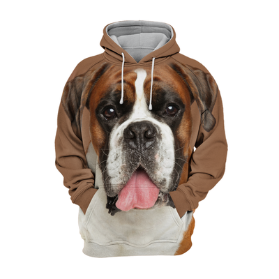 Unisex Honden Hoodie | German Boxer Happy