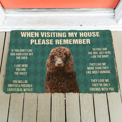 Vergeet Niet! Irish Water Spaniel Dogs Huis Regels Deurmat