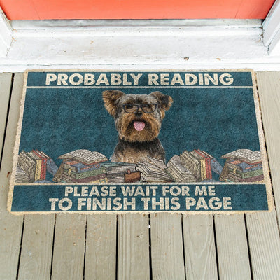 Yorkshire Terrier Probably Reading Please Wait Deurmat