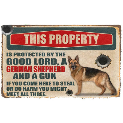 German Shepherd This Property Is Protected Deurmat