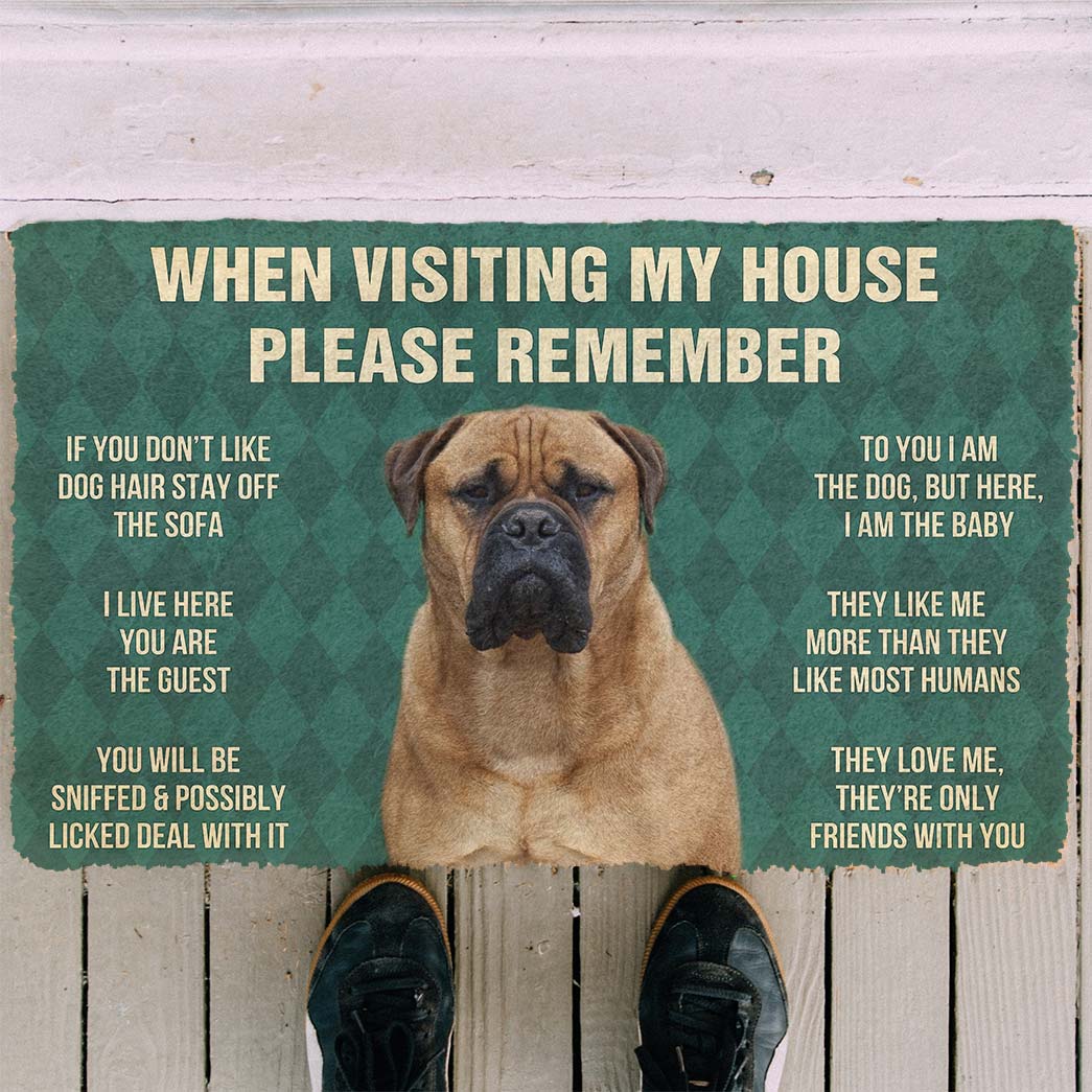 Vergeet Niet! Bullmastiff Dogs Huis Regels Deurmat