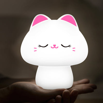 Moon Cat Mushroom Night Light Colorful Gift