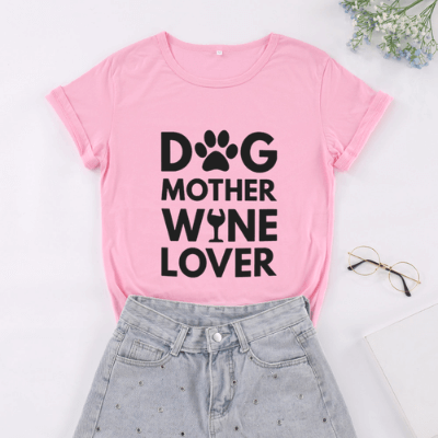 Hond Moeder Wijn Liefhebber t-Shirt