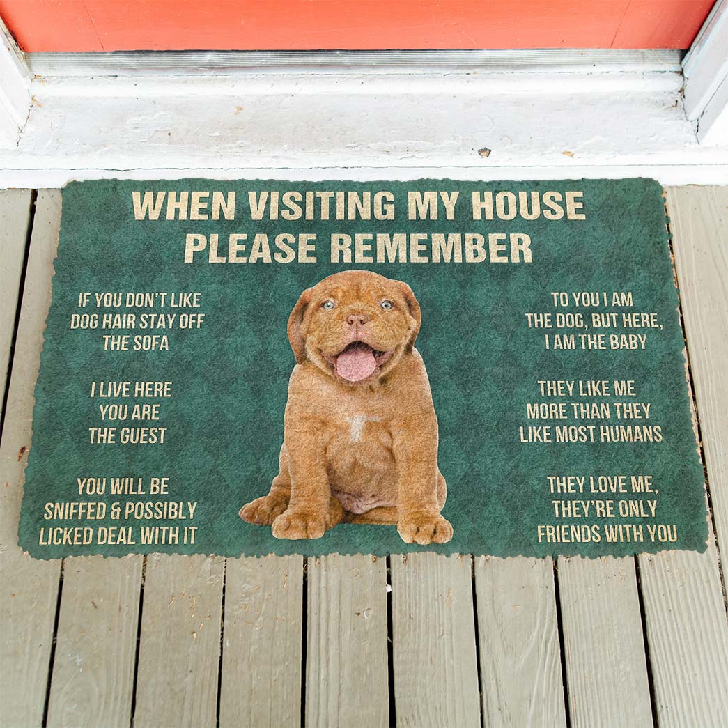 Vergeet Niet! Dogue de Bordeaux Puppy Dogs Huis Regels Deurmat