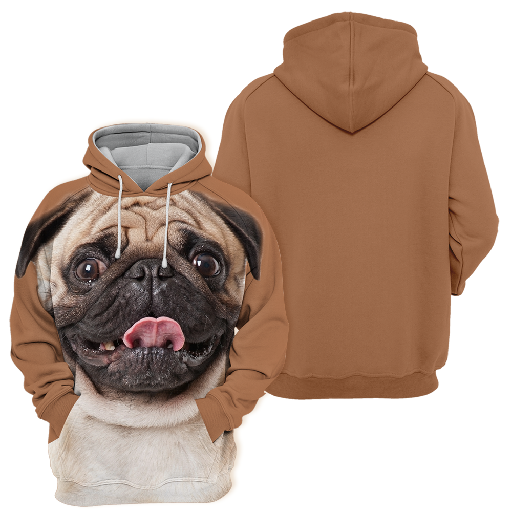 Unisex Honden Hoodie | Pug Adorable