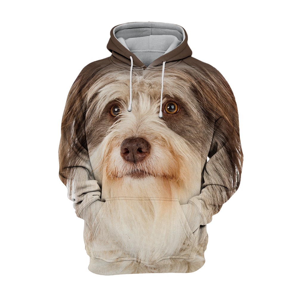 Unisex Honden Hoodie | Bearded Collie Dog Looking Up