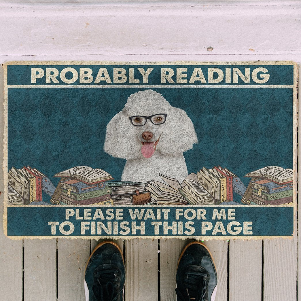 Poodle Probably Reading Please Wait Deurmat