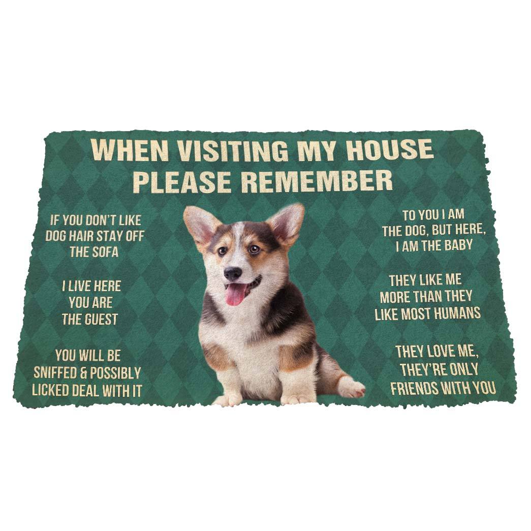 Vergeet Niet! Pembroke Welsh Corgi Puppy Dogs Huis Regels Deurmat