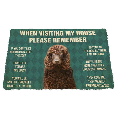 Vergeet Niet! Irish Water Spaniel Dogs Huis Regels Deurmat