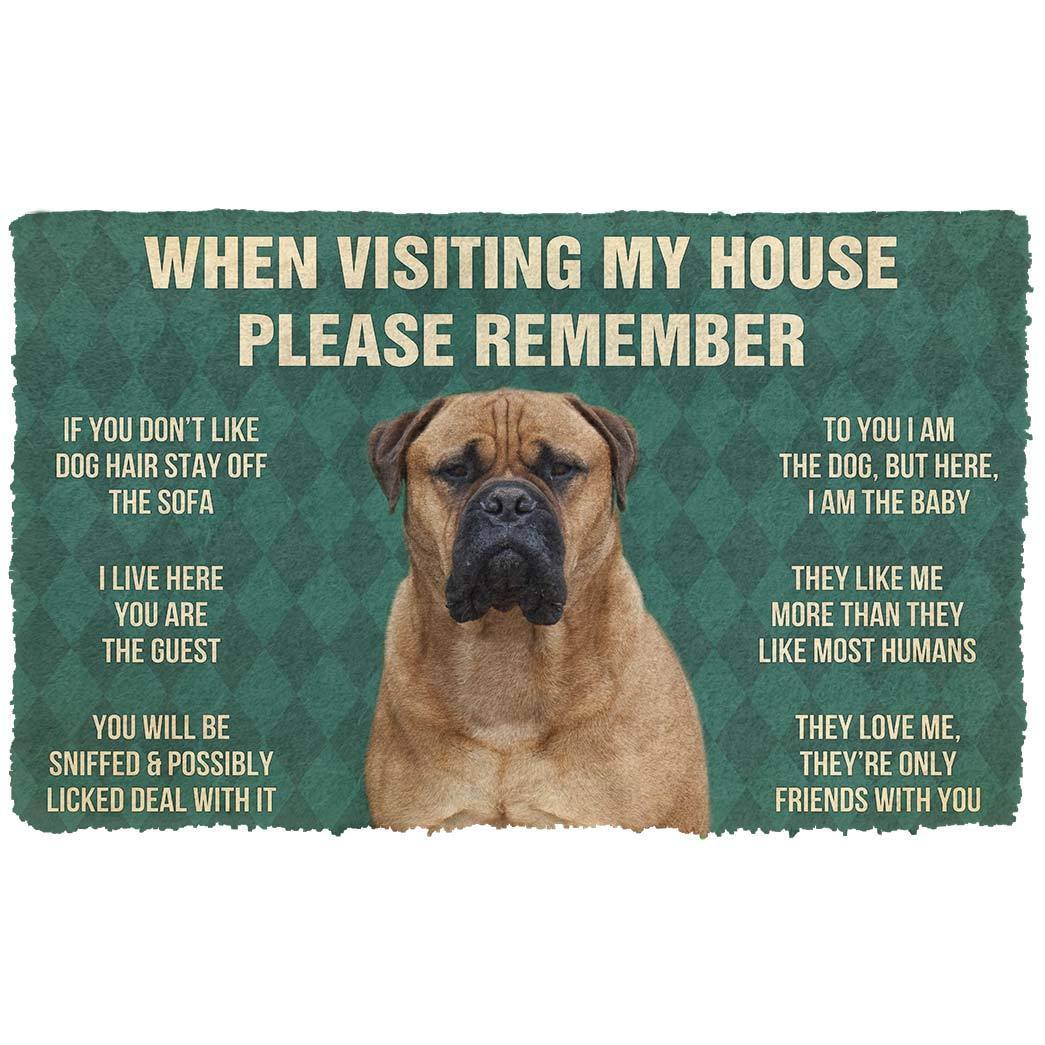 Vergeet Niet! Bullmastiff Dogs Huis Regels Deurmat