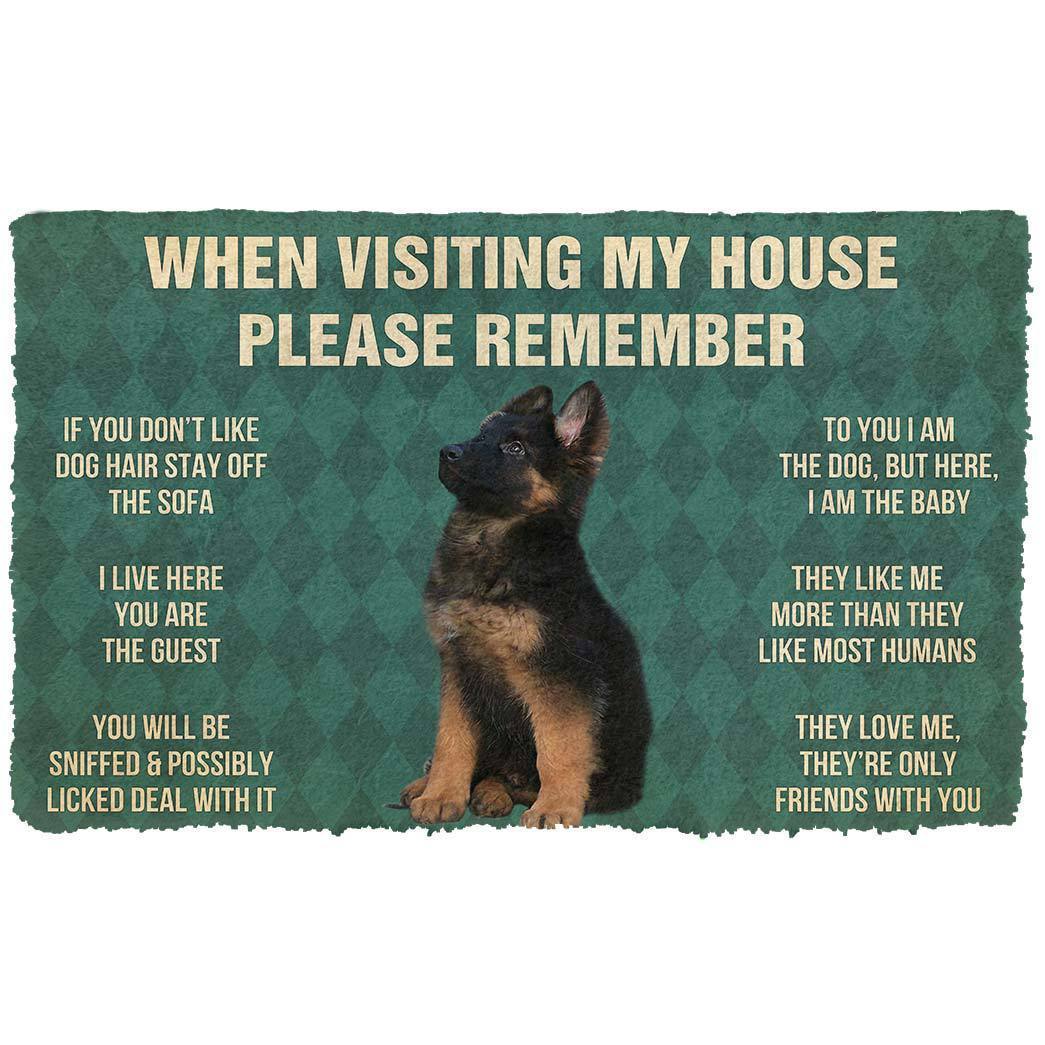 Vergeet Niet! German Shepherd Puppy Dogs Huis Regels Deurmat