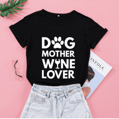 Hond Moeder Wijn Liefhebber t-Shirt