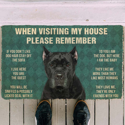 Vergeet Niet! Cane Corso Dogs Huis Regels Deurmat