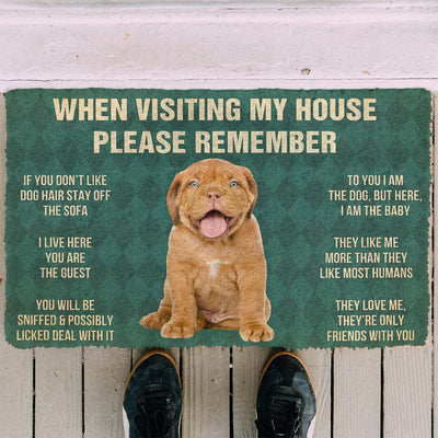 Vergeet Niet! Dogue de Bordeaux Puppy Dogs Huis Regels Deurmat