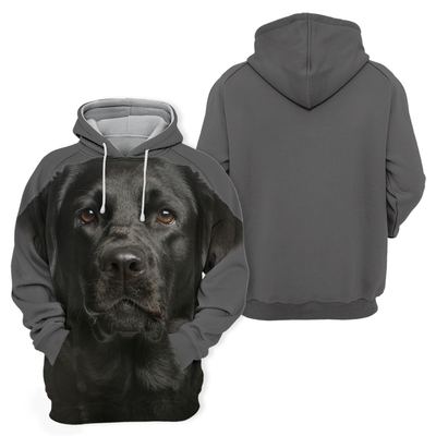 Unisex Honden Hoodie | Labrador Zwart Quiet