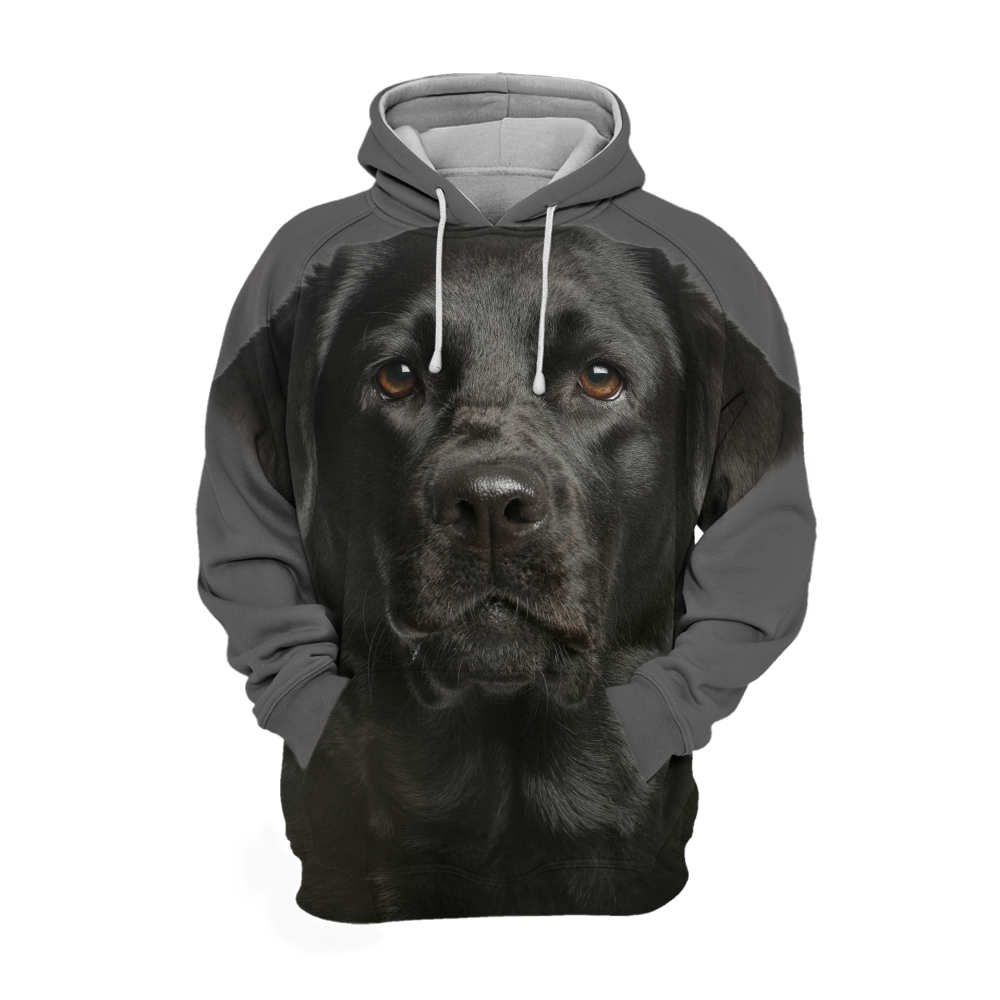 Unisex Honden Hoodie | Labrador Zwart Quiet