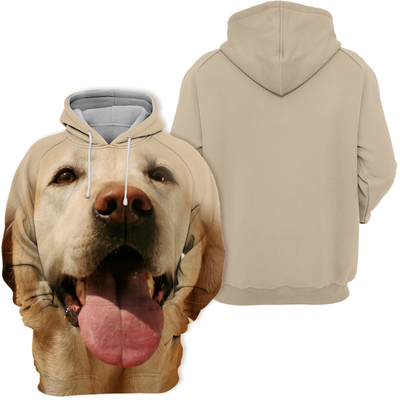 Unisex Honden Hoodie | Yellow Labrador Happy