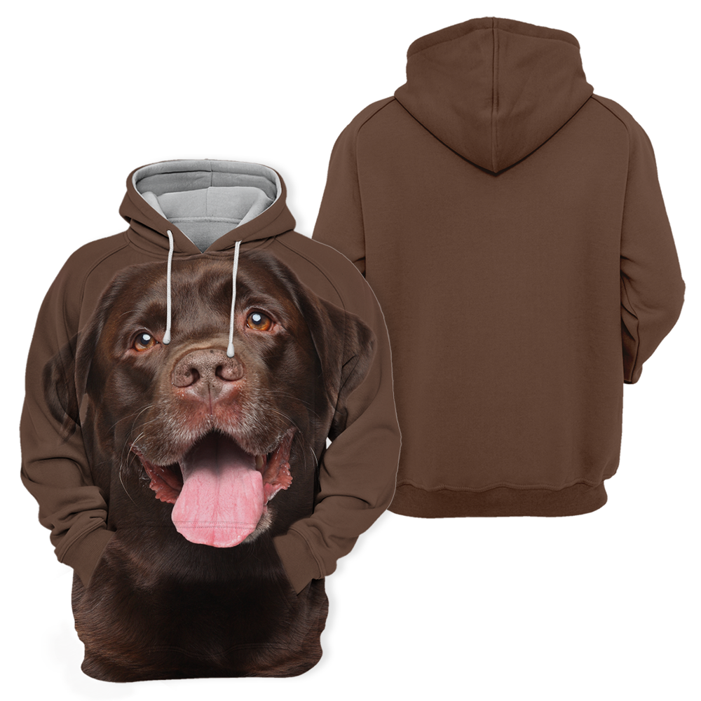 Unisex Honden Hoodie | Labrador Chocolate Happy