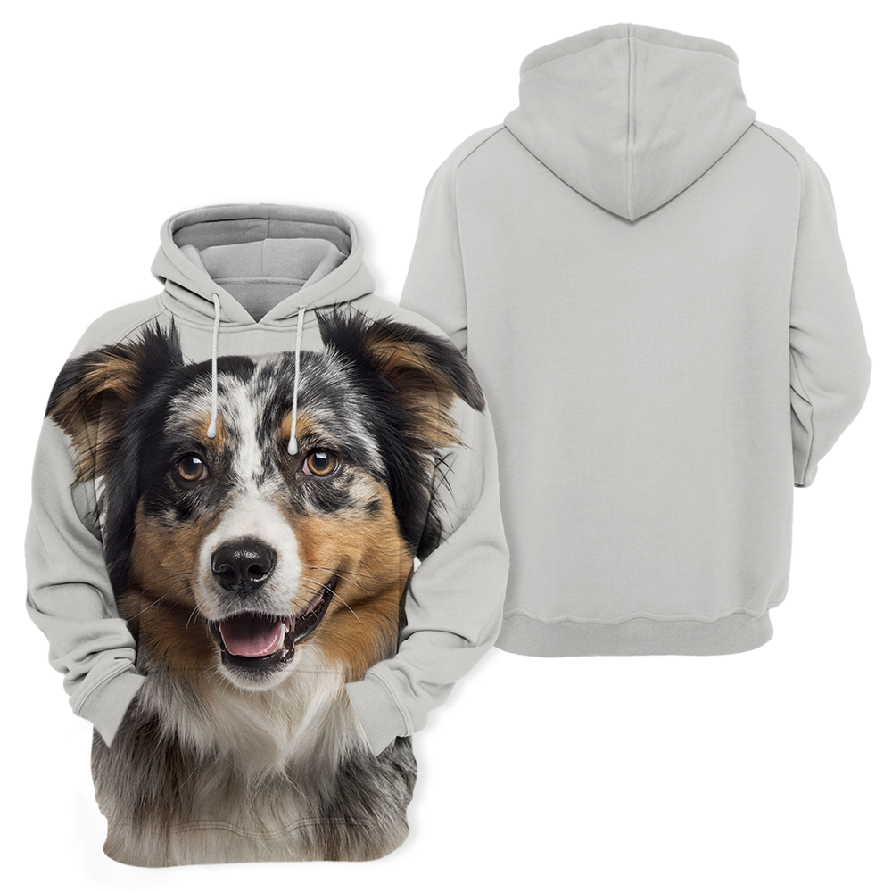 Unisex Honden Hoodie | Australian Shepherd Happy