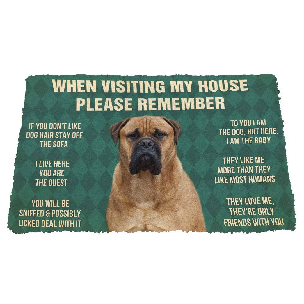 Vergeet Niet! Bullmastiff Dogs Huis Regels Deurmat