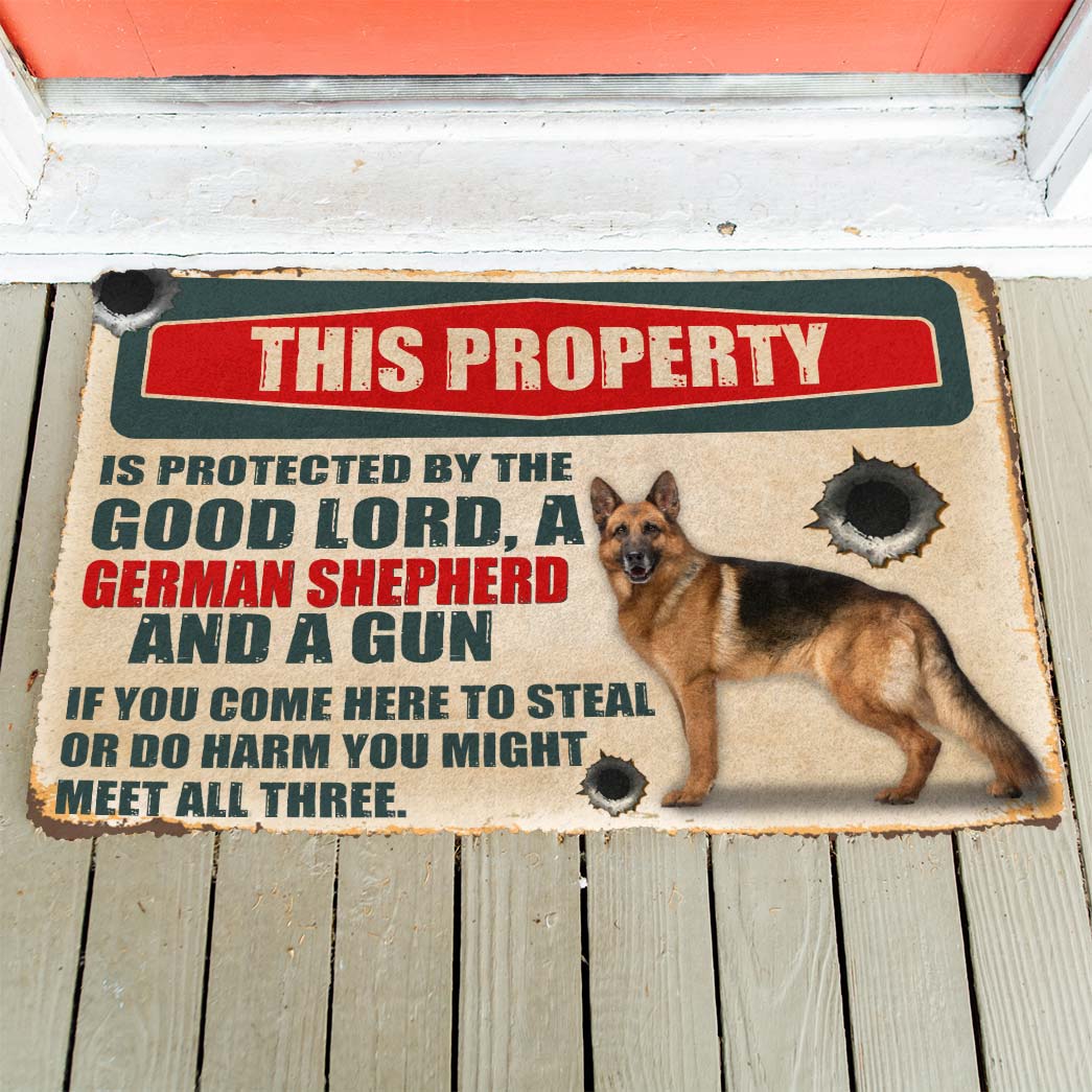 German Shepherd This Property Is Protected Deurmat