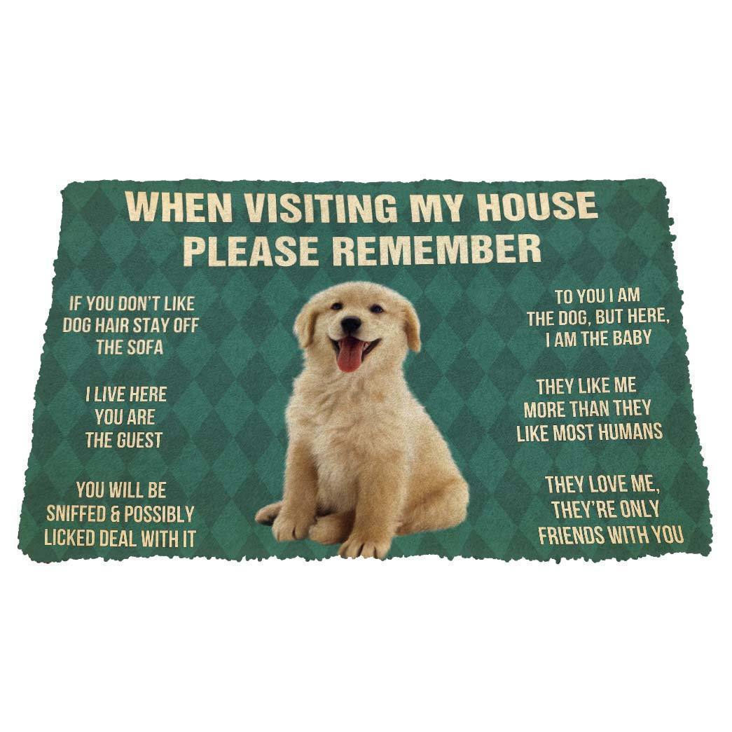 Vergeet Niet! Golden Retrievier Puppy Dogs Huis Regels Deurmat