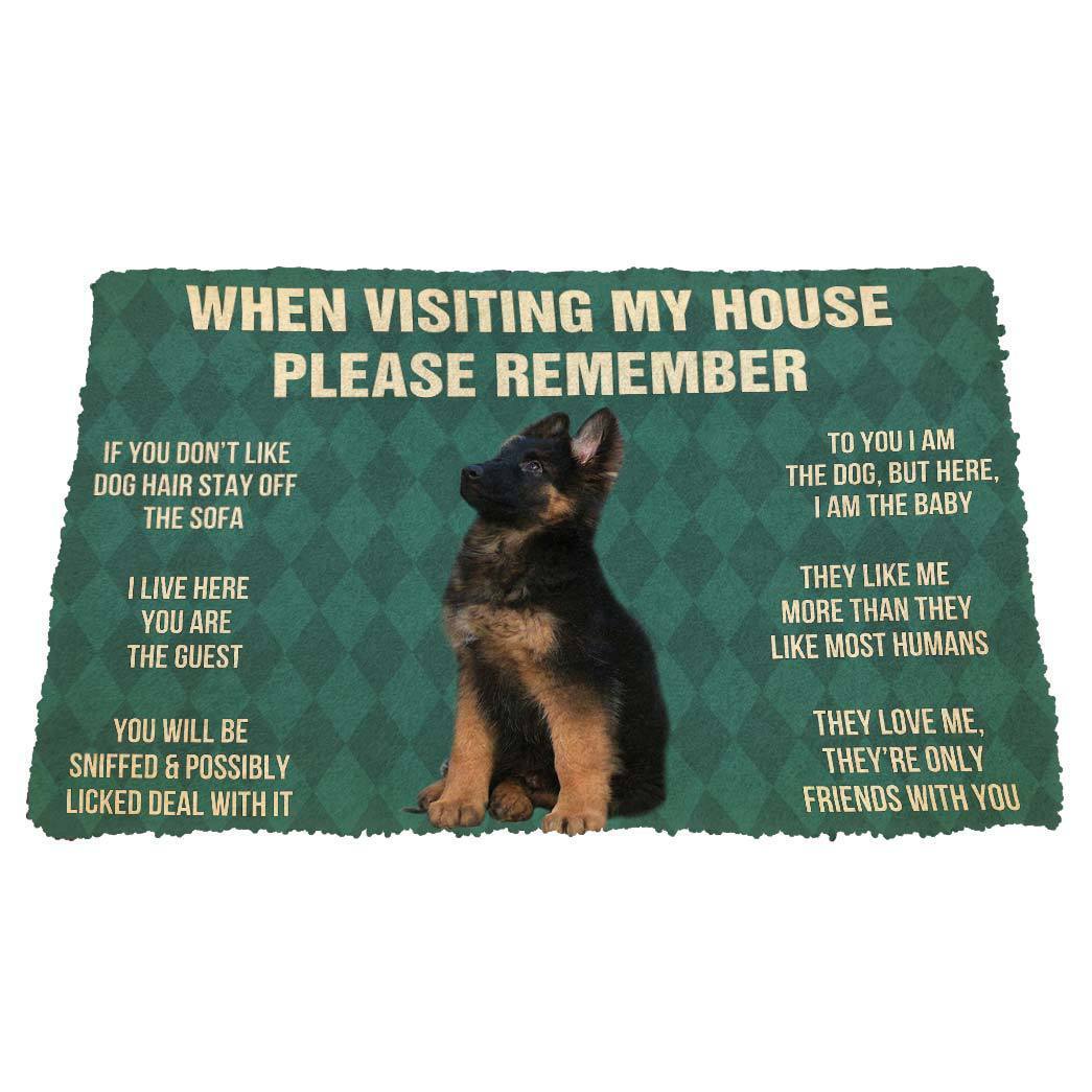 Vergeet Niet! German Shepherd Puppy Dogs Huis Regels Deurmat