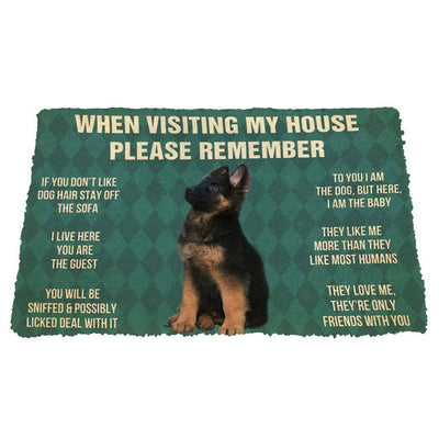 Vergeet Niet! German Shepherd Puppy Dogs Huis Regels Deurmat