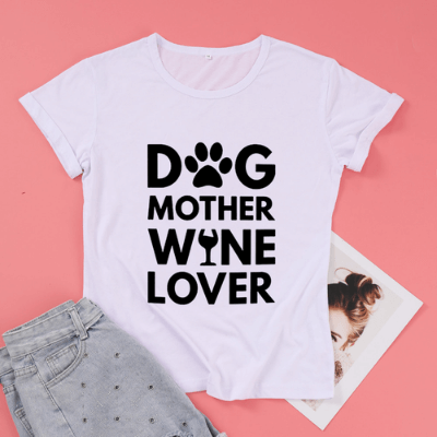 Hond Moeder Wijn Liefhebber t-Shirt