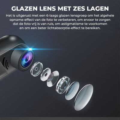 1080P HD, 360° draaibare kleine ADAS dashcam