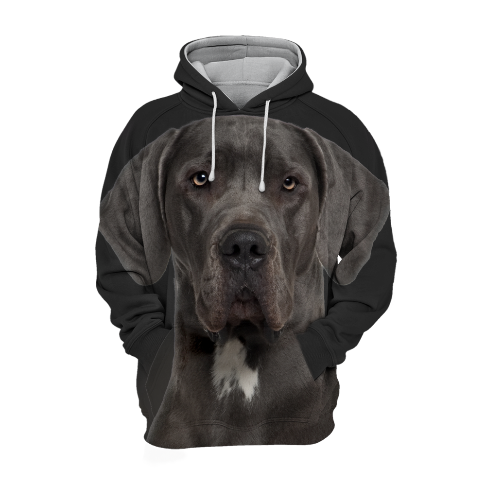 Unisex Honden Hoodie | Great Dane Zwart Quiet