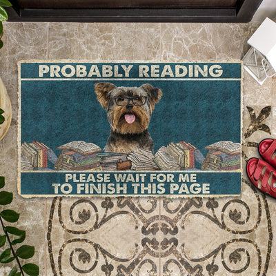 Yorkshire Terrier Probably Reading Please Wait Deurmat