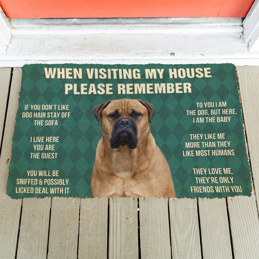 Vergeet Niet! Bullmastiff Dogs Huis Regels Deurmat