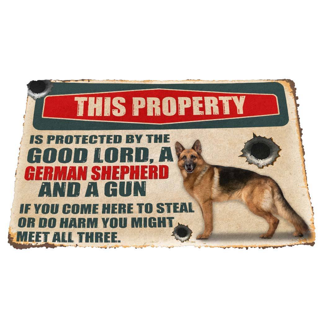 German Shepherd This Property Is Protected Deurmat