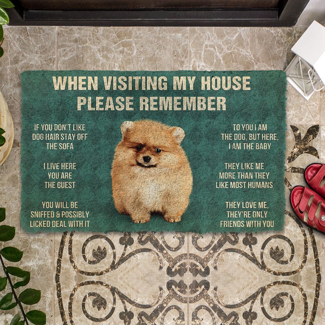 Vergeet Niet! Pomeranian Puppy Dogs Huis Regels Deurmat