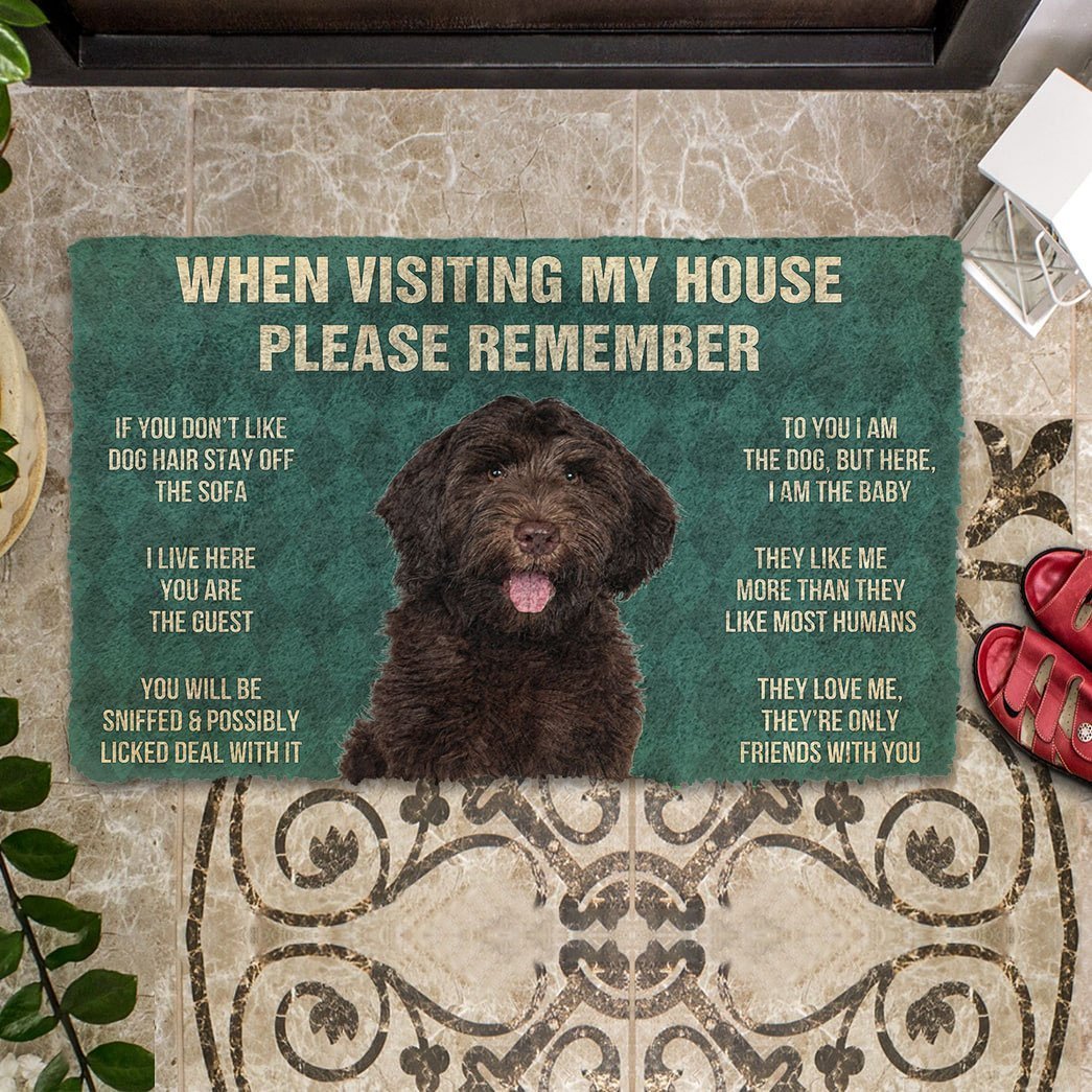 Vergeet Niet! Chocolate Labradoodles Huis Rule Deurmat