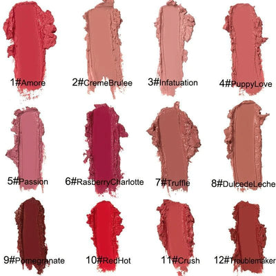 12 kleuren crème textuur lippenstift 🔥