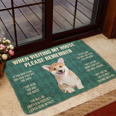 Vergeet Niet! Corgi Puppy Dogs Huis Regels Deurmat