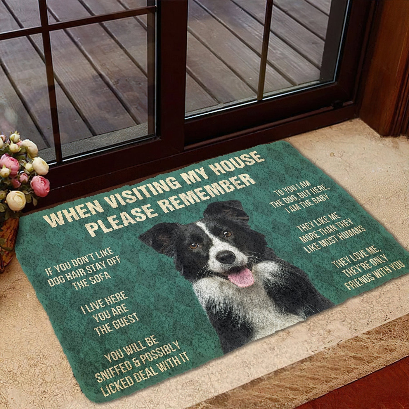 Vergeet Niet! Border Collies Huis Regels Deurmat