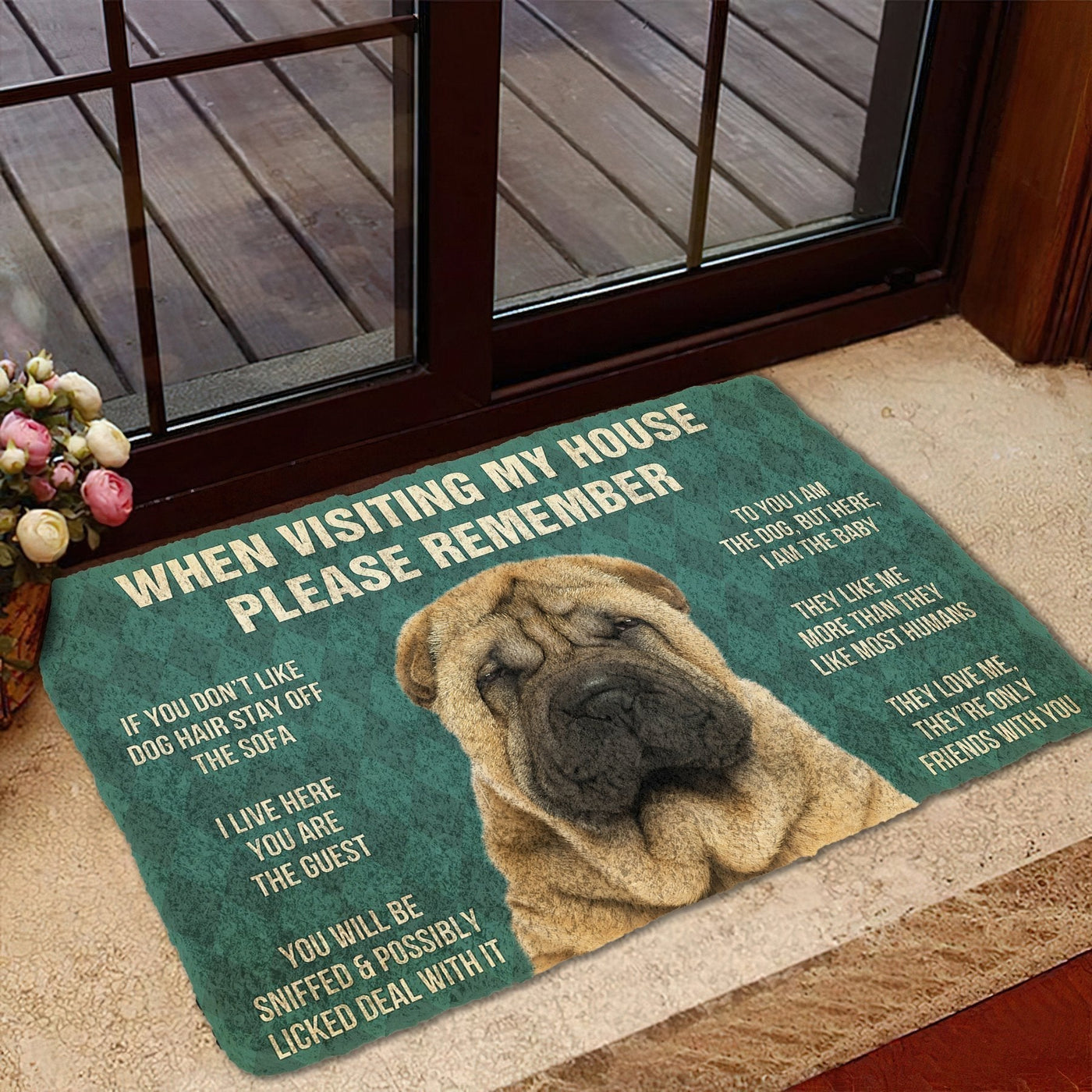 Vergeet Niet! Sharpei Huis Regels Deurmat