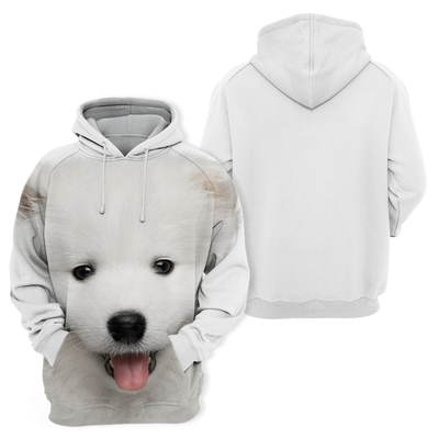 Unisex Honden Hoodie | Samojeed Puppy Smile